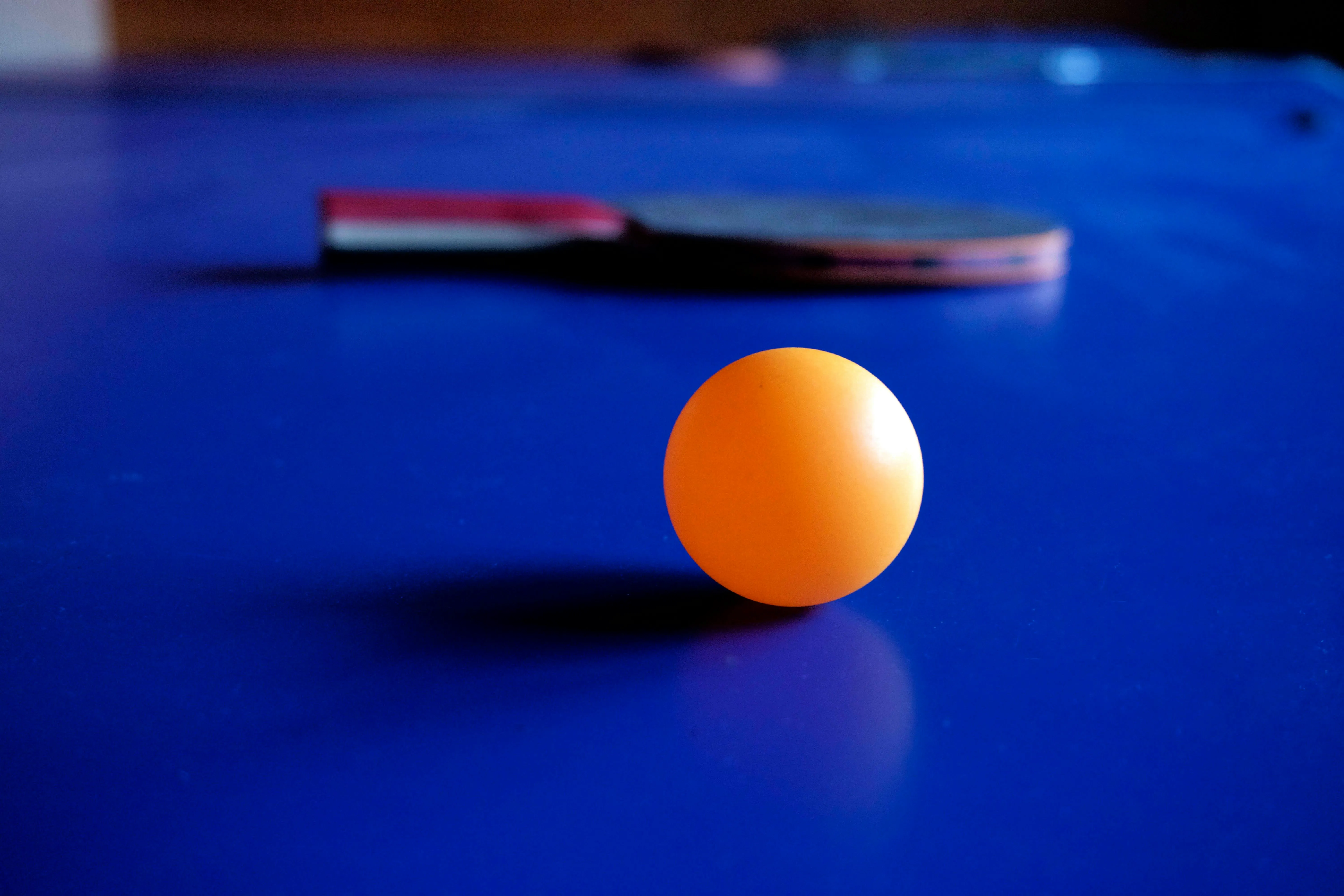 Playing table tennis